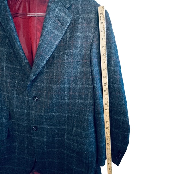 Innocenti Tailored for Tom James Men's Wool Blazer Plaid Checked Sport Coat 40R - Picture 10 of 14